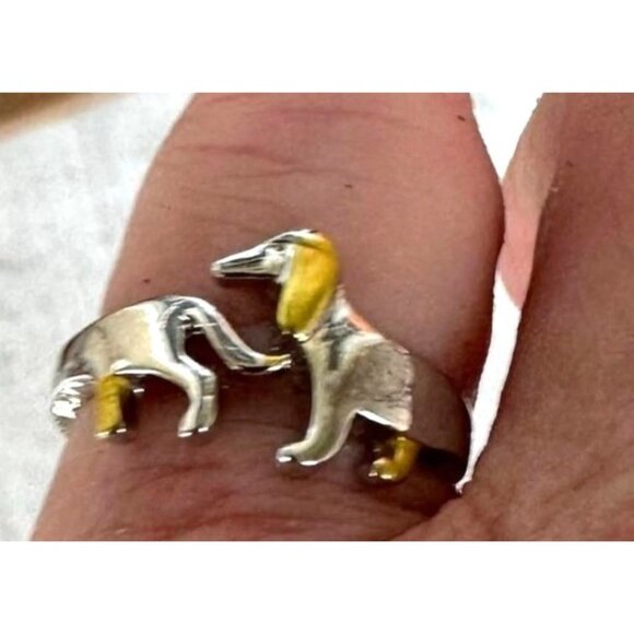 Dachshund Ring Pinkie Pull Apart Doxie Dog Rescue Metals Weiner Doxie We… - Picture 8 of 12